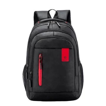 MBC Fashion sporthátizsák sok zsebbel fekete-piros aa-001184