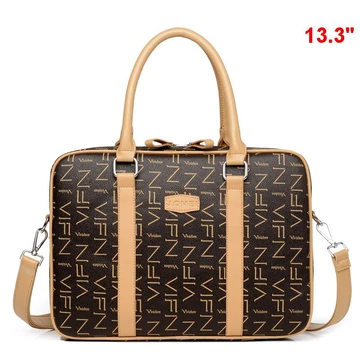 MBC 13.3" notebook táska feliratos mintával barna alapon aa-001193