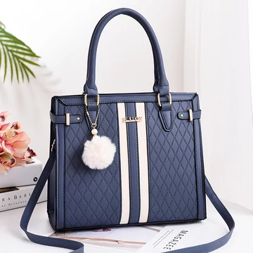 Steppelt nyomott mintájú női válltáska középen dupla díszcsíkkal sötétkék aa-001398