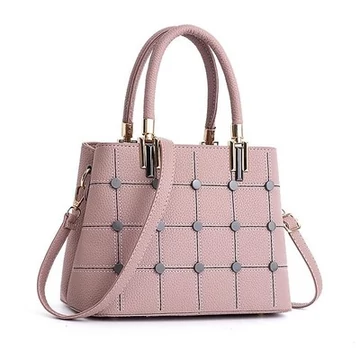 Flower AV női kézitáska négyzetes varrott mintával világoslila aa-001817