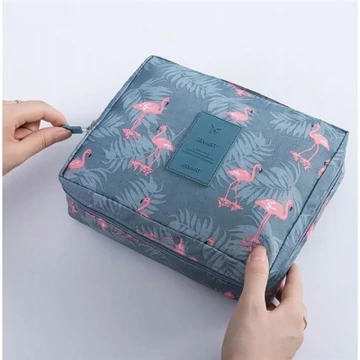 MBC kozmetika táska sminkecset tartóval flamingós aa-001437