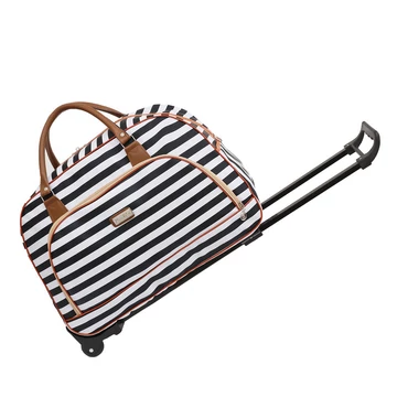 MBC húzható közepes méretű sportbőrönd fehér-kék csíkos aa-001171