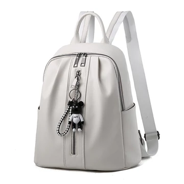 Közepes méretű női hátizsák hosszanti cipzárral fehér aa-001830