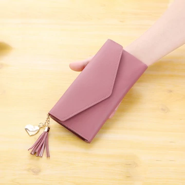 MBC női vékony szimpla varrásos pénztárca rózsaszín aa-001328