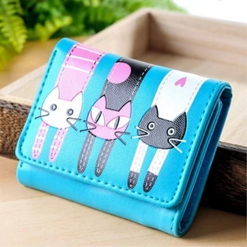 MBC Női pénztárca cicás kékeszöld aa-000176