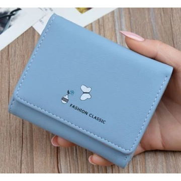 Fashion Classic női pillangós kicsi pénztárca világoskék aa-001334