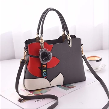 Lois kézitáska válltáska rávarrt bőr virág mintával szürke aa-001608