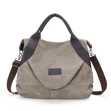 Keresztvállpántos, vintage stílusú nagy utazótáska khaki aa-001284