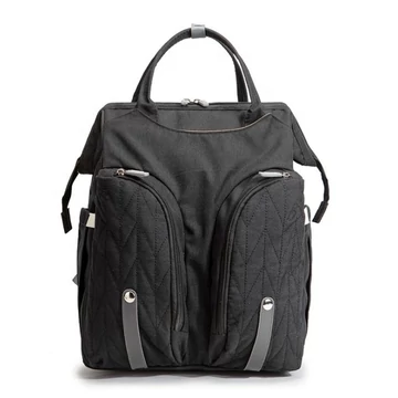 Kisággyá átalakítható baba-mama hátizsák, dupla külső zsebbel fekete aa-001801