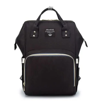 Vízálló, multifunkciós baba-mama pelenkahátizsák fekete aa-002018