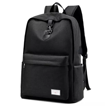 Kétrekeszes, kulacstartós unisex hátizsák fekete aa-001159