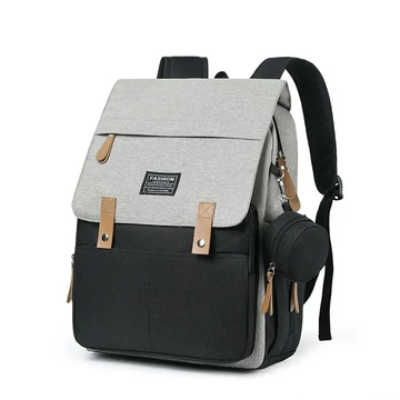 MoCARE BP100 közepes méretű Baba-Mama hátizsák fekete-szürke