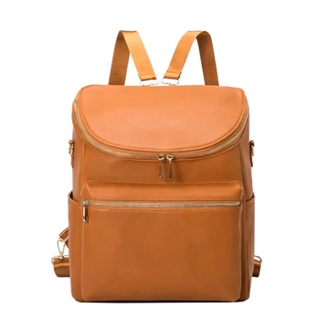 MoCARE BP200 közepes méretű műbőr Baba-Mama hátizsák szett barna