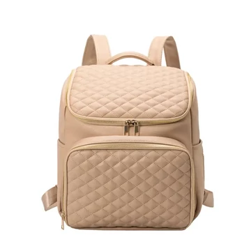 MoCARE BP300 közepes méretű Baba-Mama steppelt mintás hátizsák bézs