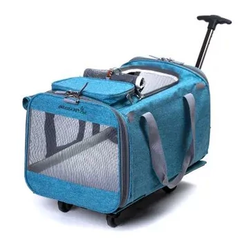 PetCARE G1000 gurulós nagy méretű kisállathordozó világoskék