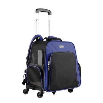 PetCARE G800 gurulós közepes méretű bővíthető kisállathordozó kék