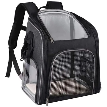 PetCARE BP1000 kisállathordozó hátizsák fekete-szürke
