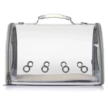 PetCARE TSK-300 átlátszó kisállathordozó táska szürke