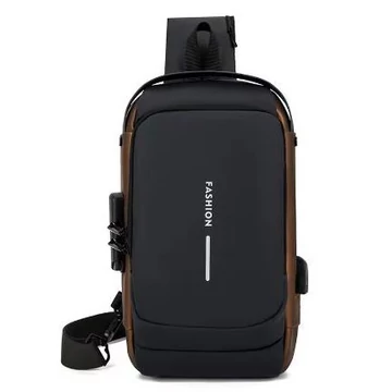 Win Emerald férfi féloldalas válltáska fekete-barna  aa-002540