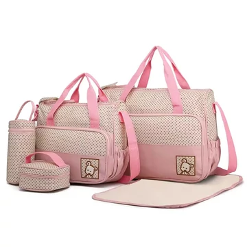 MoCARE TSK700MB 5in1 nagy méretű Baba-Mama táskaszett rózsaszín aa-002974