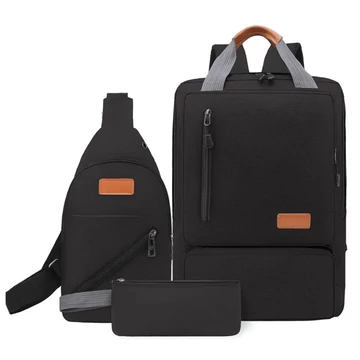 MBC Yarbo2 3in1 elegáns minimalista férfi hátizsák+keresztpántos hátizsák fekete aa-002764