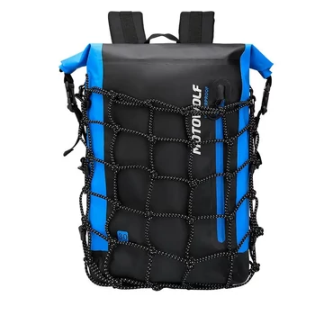 Motowolf 0714 nagy méretű vízhatlan motoros táska hátizsák fekete-kék aa-002344