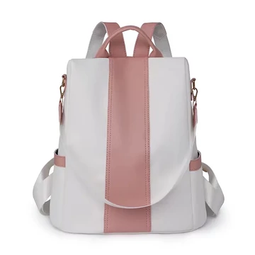 Vízálló, közepes méretű női divathátizsák fehér-pink aa-002065