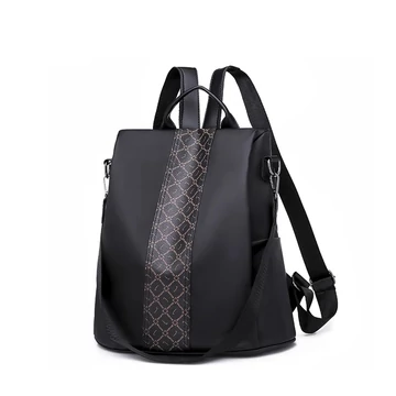 Vízálló, közepes méretű női divathátizsák fekete aa-002071