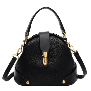 Briana női divatos közepes méretű csatos kézitáska válltáska fekete aa-002667