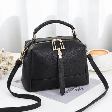 Daisy női divatos közepes méretű kézitáska válltáska fekete aa-002650