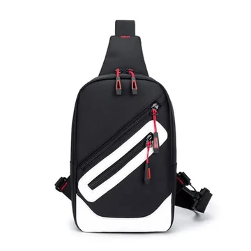 Bearky CW05 férfi szövet féloldalas válltáska fekete-fehér aa-002471