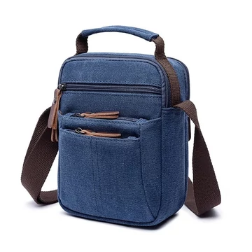 Bearky CZ624 férfi szövet oldaltáska praktikus zsebekkel kék aa-002454