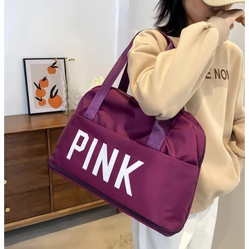 Pink nagy méretű cipőtartós sporttáska sötétlila aa-003029