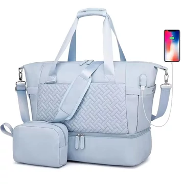 London közepes méretű, bővíthető, alsó cipőtartós sporttáska + neszezser világoskék aa-002868