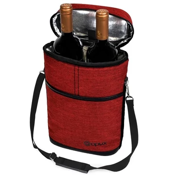 L&D T45 nagy thermo hőszigetelt bortáska 2 üveg bornak piros aa-002400