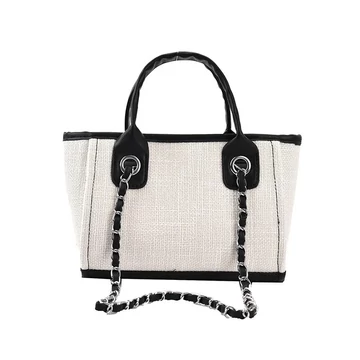 Naomi S kisebb méretű női vászon válltáska kétféle füllel fehér aa-002785