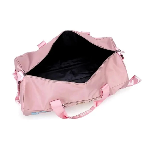 Pink multifunkciós sporttáska vízszintes színes pink felirat púderrózsaszín aa-001775