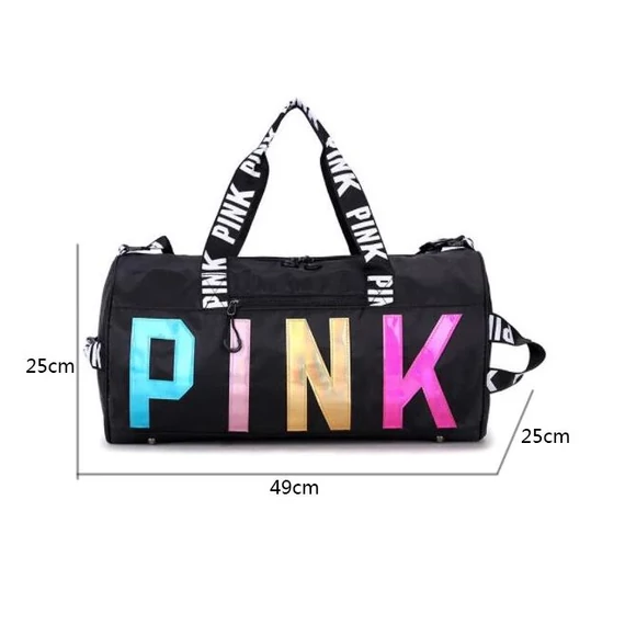 Pink multifunkciós sporttáska vízszintes színes pink felirat púderrózsaszín aa-001775
