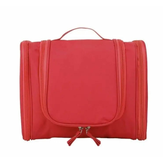 Ajtóra akasztható, nagy méretű, sokzsebes kozmetikai táska piros aa-001998