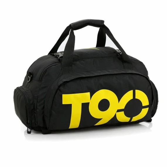 T90 Multifunkciós hátizsákká alakítható sporttáska fekete-sárga aa-001788