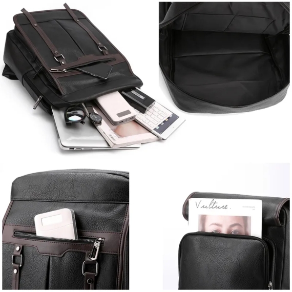 Nevada Tech Morse elegáns minimalista férfi notebook hátizsák sötétbarna aa-002546