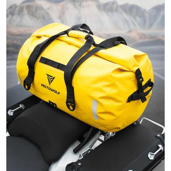 Motowolf 0701 90L nagy méretű vízhatlan motoros táska sárga aa-002355