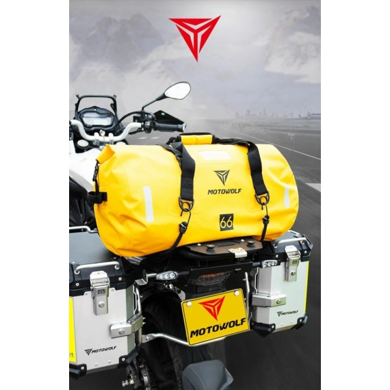 Motowolf 0701 90L nagy méretű vízhatlan motoros táska sárga aa-002355