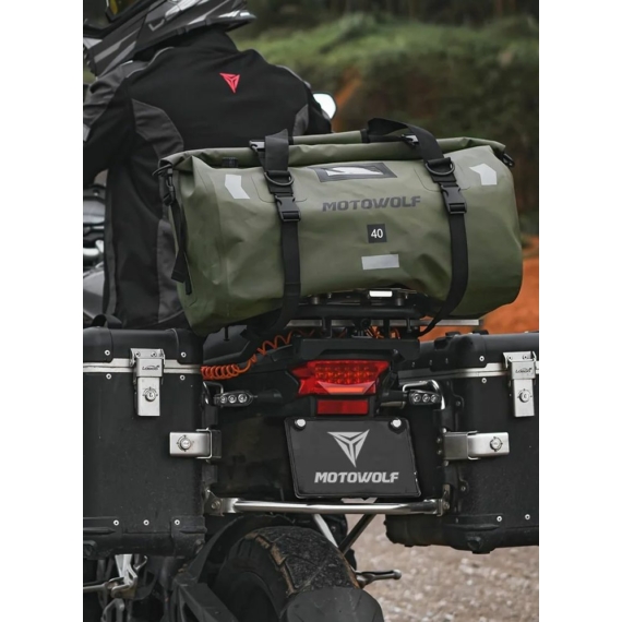 Motowolf 0717 40L nagy méretű vízhatlan motoros táska zöld aa-002360
