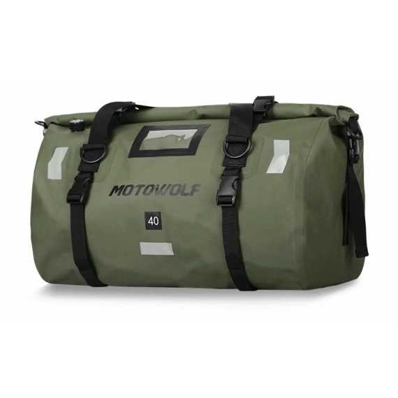 Motowolf 0717 40L nagy méretű vízhatlan motoros táska zöld aa-002360