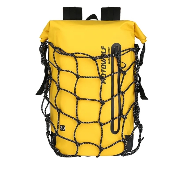 Motowolf 0714 nagy méretű vízhatlan motoros táska hátizsák sárga aa-002346