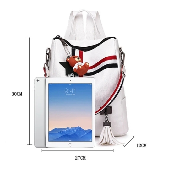 Alaia közepes méretű női divat hátizsák LBB020 fehér aa-002127