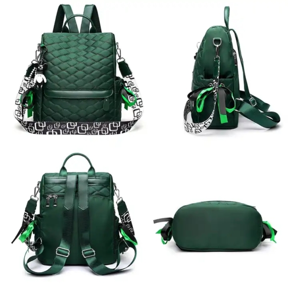 Luna közepes méretű sportos női hátizsák steppelt mintával zöld aa-002176