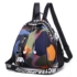 Kép 1/9 - Zata közepes méretű színes vagány női divat hátizsák feliratos vállpánttal aa-002164